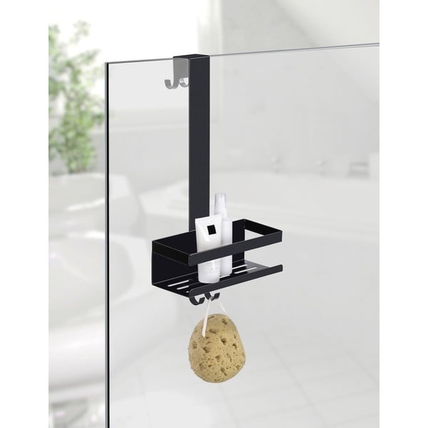Črna viseča kopalniška polica iz nerjavečega jekla Bribano – Wenko-image-1