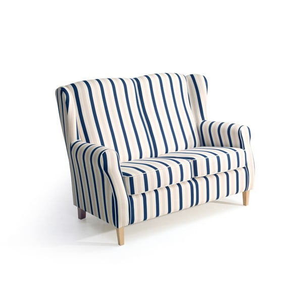 Modro-bela črtasta zofa Max Winzer Lorris, 139 cm-image-2