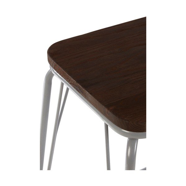Siv/v temni naravni barvi stolček iz masivnega bresta District – Premier Housewares-image-2