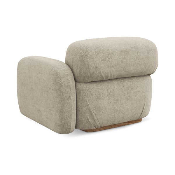 Bež modul za sedežno garnituro iz tkanine bouclé (desni kot) Ailani – Makamii-image-2