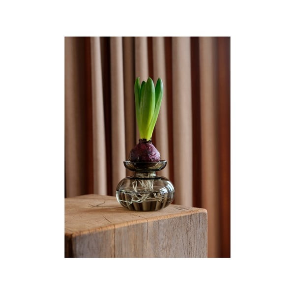 Svetlo siva steklena ročno izdelana vaza (višina 9 cm) Inu – Zone-image-4