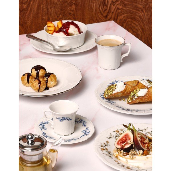 Bel/moder porcelanast čajni krožniček ø 12 cm Retro – BonBistro-image-1