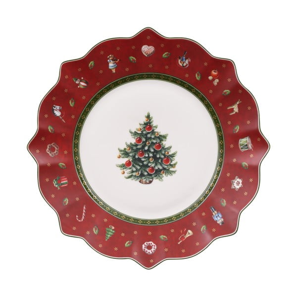 Rdeč porcelanast krožnik z božičnim motivom Villeroy&Boch, ø 24 cm