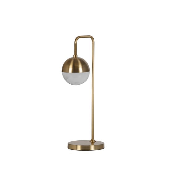 Namizna svetilka v bronasti barvi s steklenim senčnikom (višina 61 cm) Globural – BePureHome