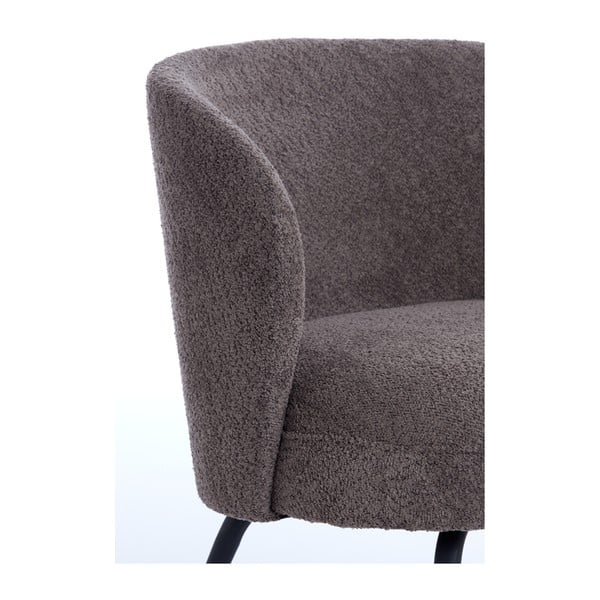 Temno rjav fotelj iz tkanine bouclé Dieyda – Light & Living-image-1