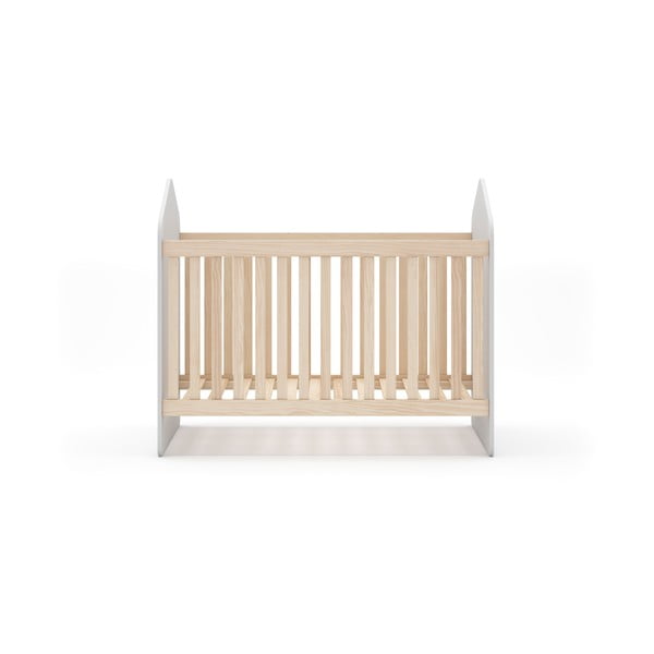 Bela/naravna otroška posteljica v borovem dekorju 60x120 cm Estefania – Marckeric-image-2