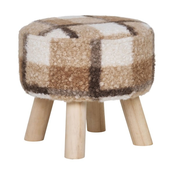 Bel/rjav tabure iz tkanine bouclé Aberdeen – House Nordic-image-1