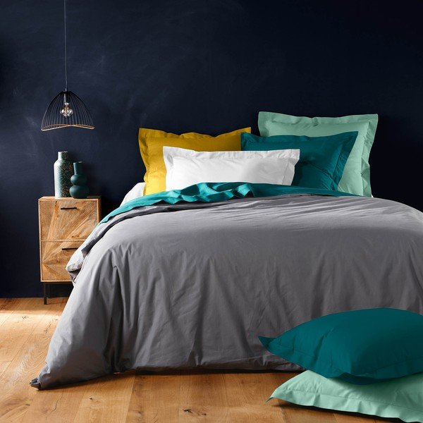 Črna bombažna prevleka za odejo za zakonsko posteljo/podaljšana 240x220 cm Lina – douceur d'intérieur-image-3