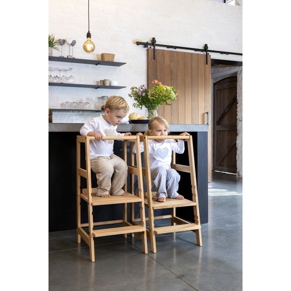 Stolček pomagalček iz masivnega hrasta v naravni barvi Forrest – Vipack-image-2