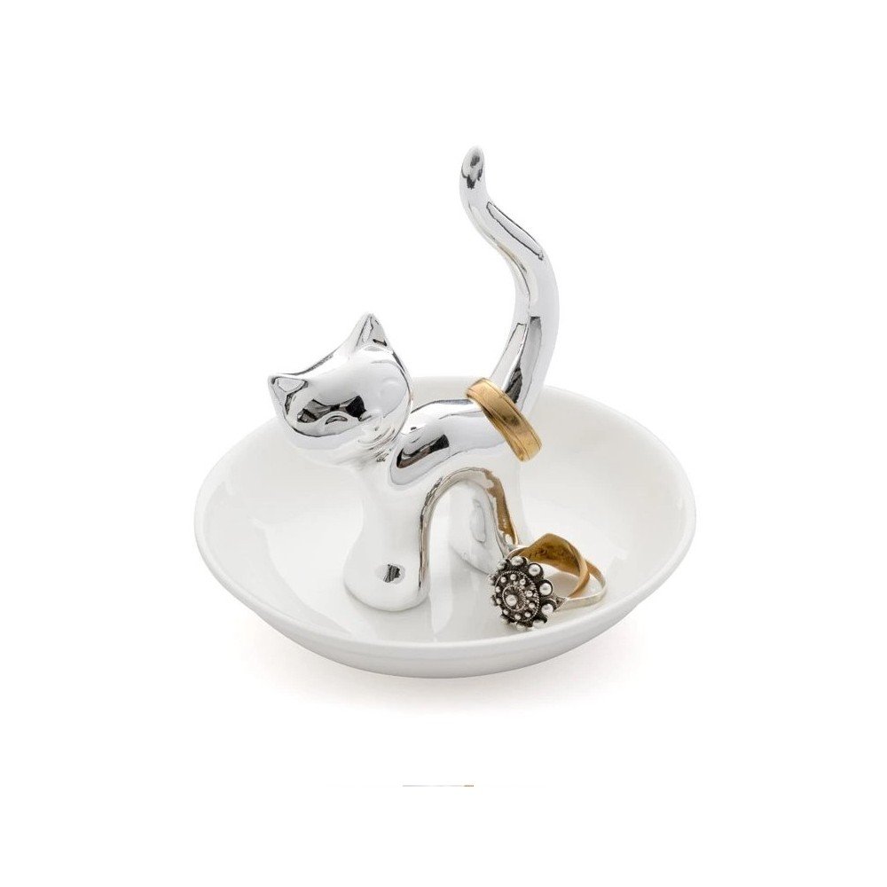 Porcelanast pladenj za nakit Cat