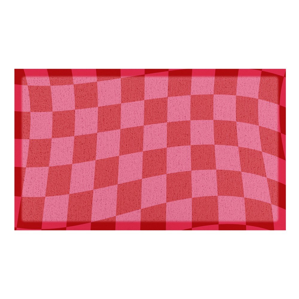 Predpražnik iz reciklirane plastike 40x70 cm Wavy Checkerboard 