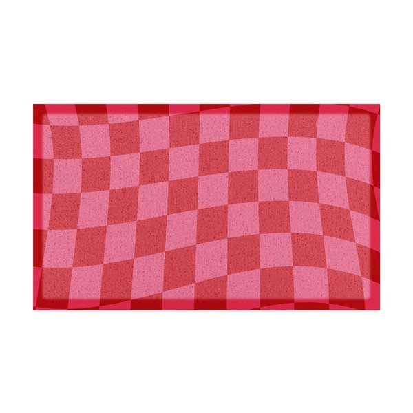 Predpražnik iz reciklirane plastike 40x70 cm Wavy Checkerboard  – Artsy Doormats