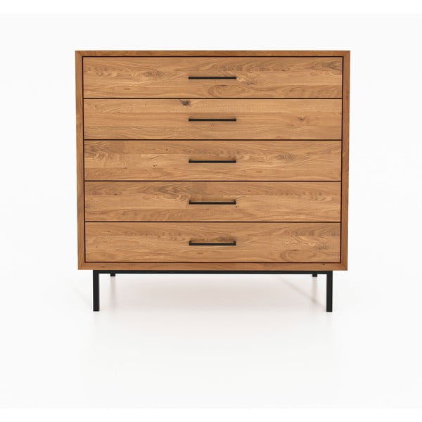 Visoka komoda iz masivnega hrasta 97x95 cm Abies – The Beds