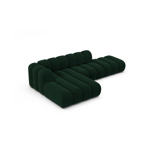 Temno zelena kotna sedežna garnitura (levi kot) Lupine – Micadoni Home-image-2