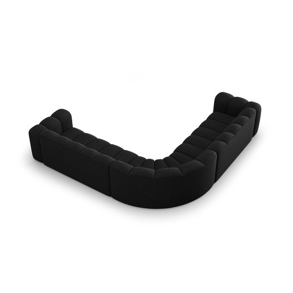 Antracitno siva kotna sedežna garnitura iz šenilje Lupine – Micadoni -image-3