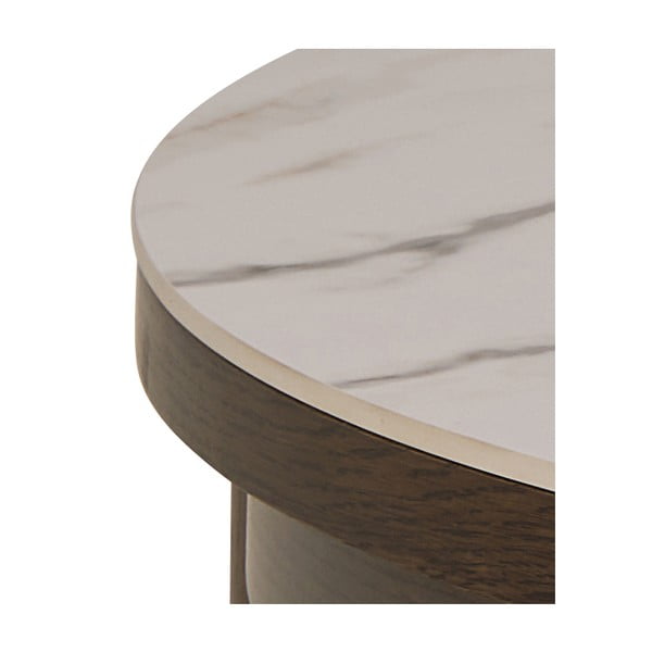 Bež-temno rjava okrogla klubska mizica s keramično ploščo ø 90 cm Southampton – Actona-image-4