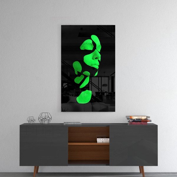 Steklena slika Insigne Fragmented Green-image-1