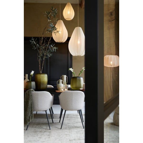 Bež viseča svetilka s tekstilnim senčilom ø 28 cm Itela – Light & Living-image-1