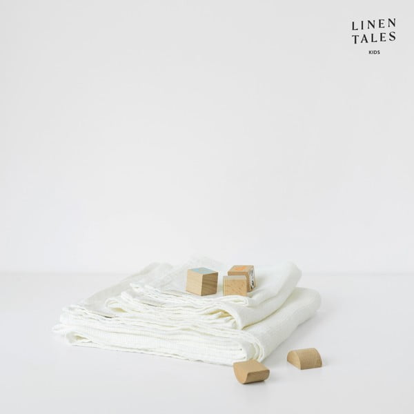 Bela lanena otroška brisača 45x90 cm – Linen Tales