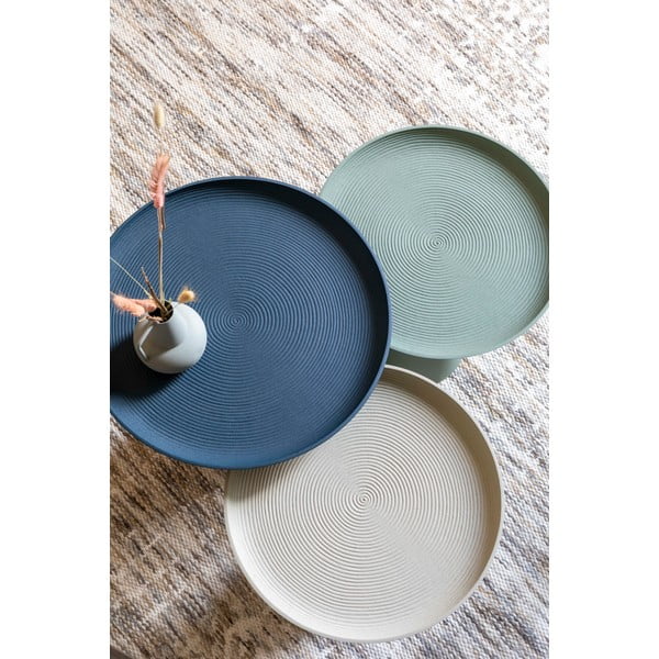 Bež aluminijasta kavna mizica White Label Ringar, ø 39,5 cm-image-2