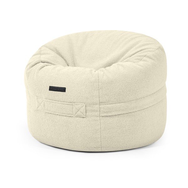 Kremno bela otroška vreča za sedenje iz tkanine bouclé Roll 80 – SLOWDOWN