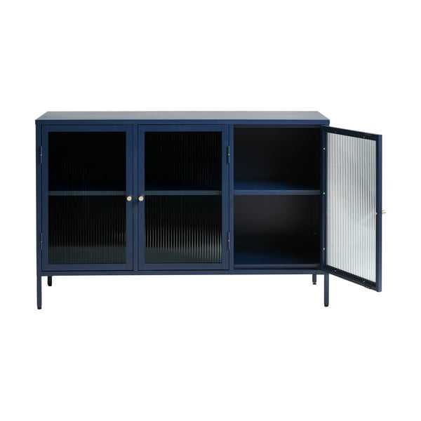Modra kovinska vitrina Unique Furniture Bronco, višina 85 cm-image-4