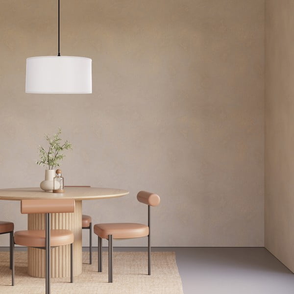 Bela viseča svetilka s tekstilnim senčilom ø 40 cm Shanti – Candellux Lighting-image-2