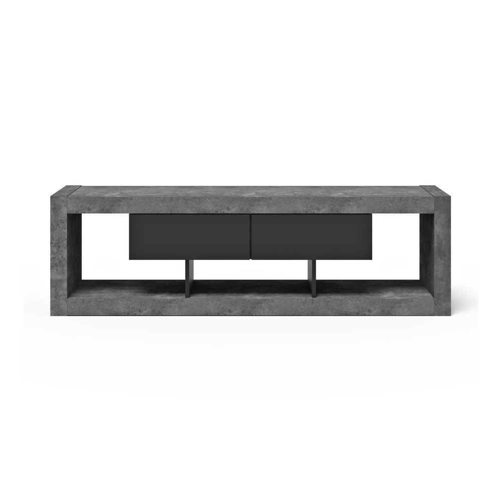 Črna/siva TV omarica v betonskem dekorju 175x52 cm Nara