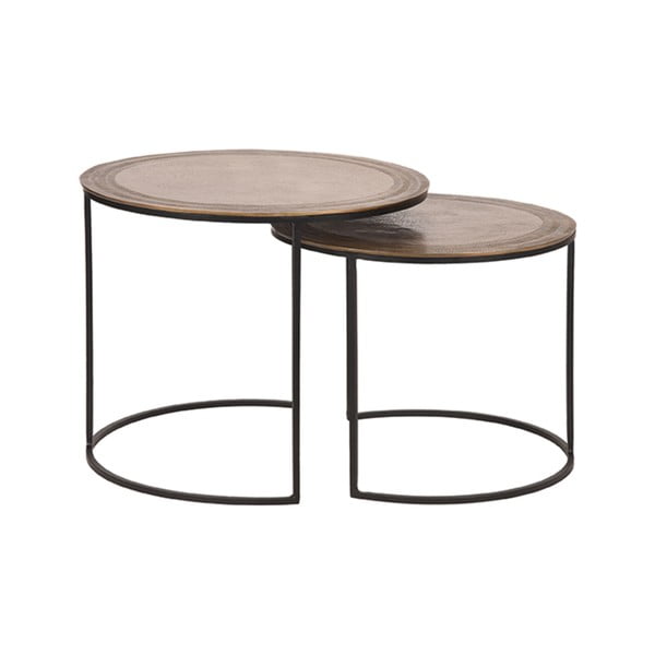 Kovinske okrogle mizice v bronasti barvi v kompletu 2 ks ø 55 cm Circle – LABEL51