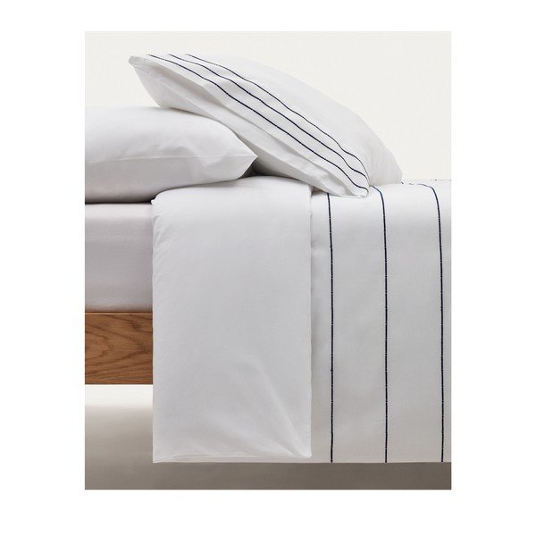 Bela enojna podaljšana posteljnina iz bombažnega perkala 150x220 cm Cintia – Kave Home-image-1