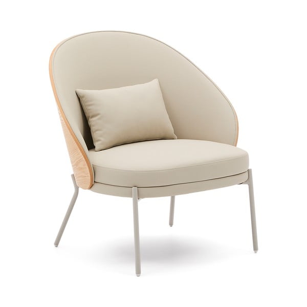 Bež fotelj iz umetnega usnja Eamy – Kave Home-image-2