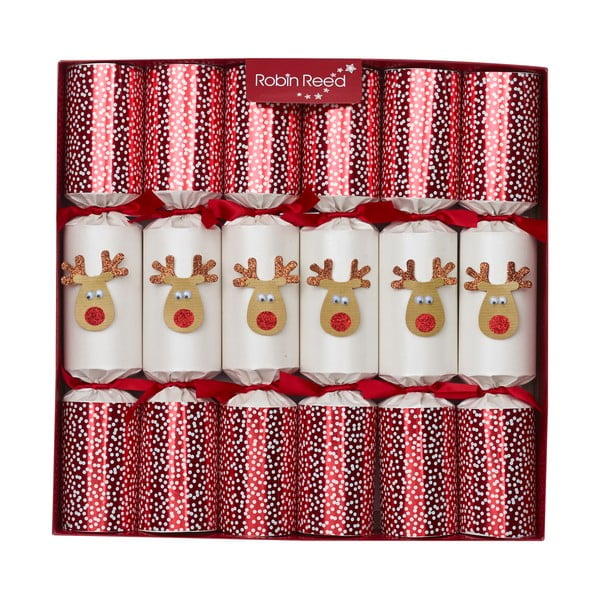 Komplet 6 božičnih krekerjev Robin Reed Reindeer