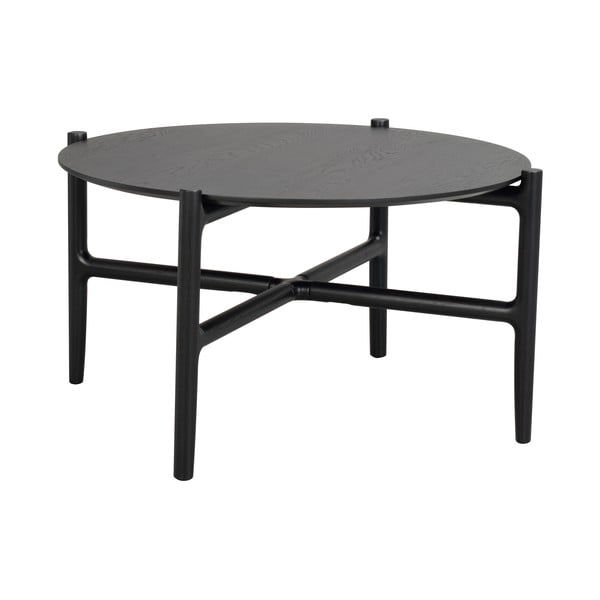 Črna mizica iz hrastovega lesa Rowico Holton, ø 80 cm-image-4