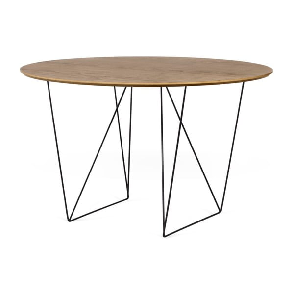 Jedilna miza iz orehovega lesa s črnim podstavkom Symbiosis Row, ⌀ 120 cm