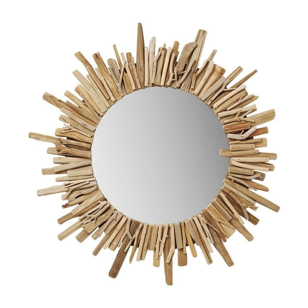 Okroglo stensko ogledalo Kare Design Legno, Ø 82 cm