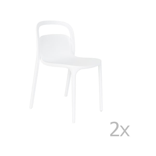 Komplet 2 belih stolov White Label Rex