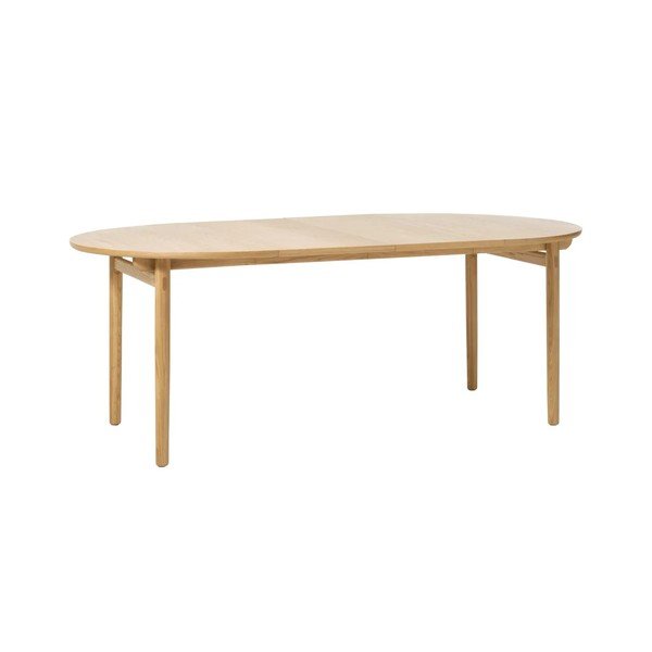 Okrogla raztegljiva jedilna miza v hrastovem dekorju ø 120 cm Carno – Unique Furniture-image-3