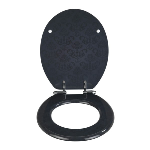 Temno siva deska za WC školjko s počasnim zapiranjem Wenko Bellevue, 42,5 x 35,5 cm-image-2