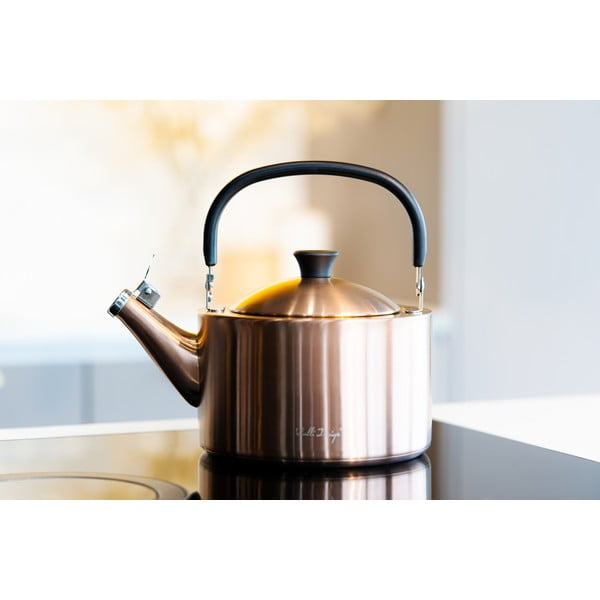 Čajnik iz nerjavečega jekla bakrene barve 1,5 l Diamante - Vialli Design-image-1