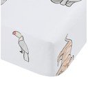 Bela napenjalna enojna bombažna otroška rjuha 90x190 cm Zoo Animals – Bianca