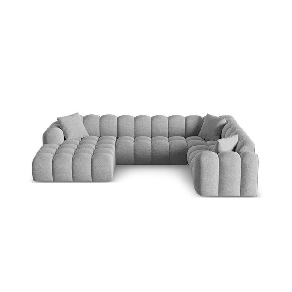 Svetlo siva kotna sedežna garnitura iz šenilje (desni kot/v obliki črke "U") Treno – Cosmopolitan Design
