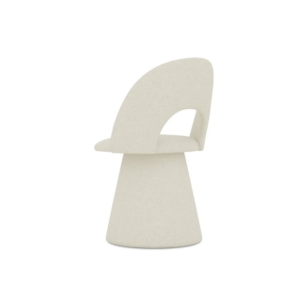 Kremno bel oblazinjen jedilni stol Kalo – Makamii-image-2