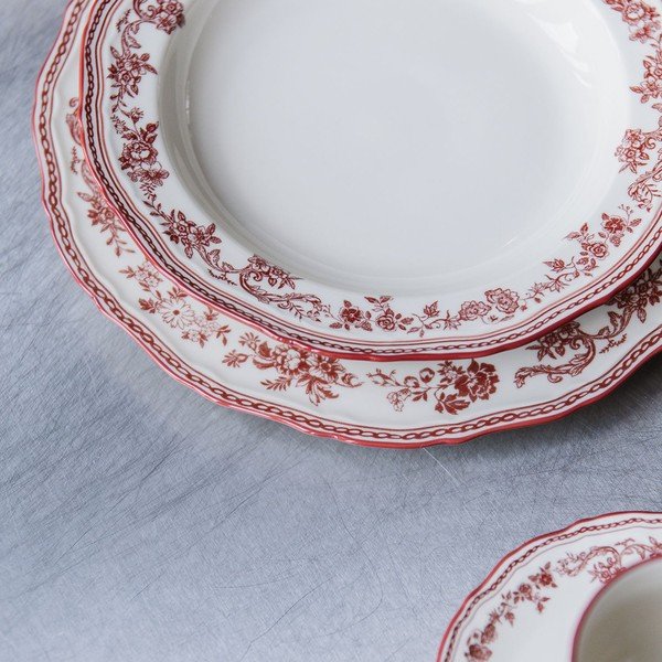 Bordo rdeč/slonokoščen porcelanast krožnik ø 27 cm Cyril – S|P Collection-image-4