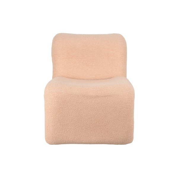 Bež/svetlo rjav fotelj iz tkanine bouclé Fuerza – Leitmotiv-image-2