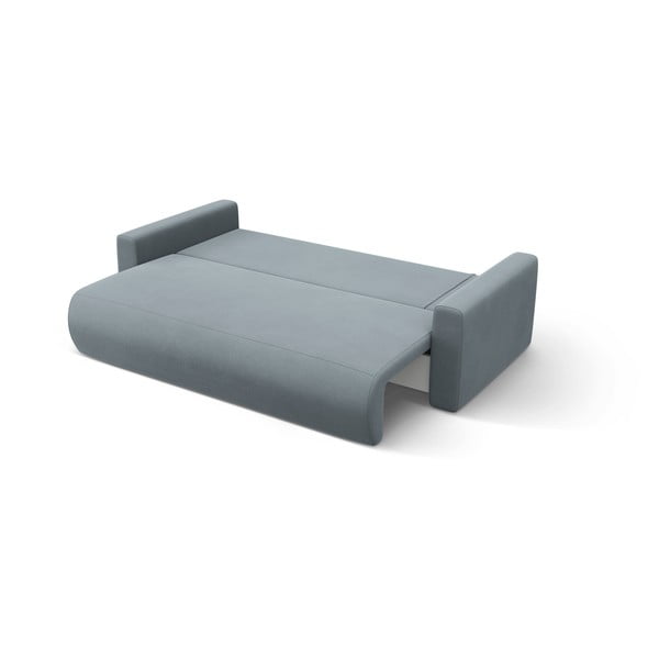 Prašno modra žametna raztegljiva kotna sedežna garnitura s prostorom za shranjevanje Belfast – Cosmopolitan Design-image-4