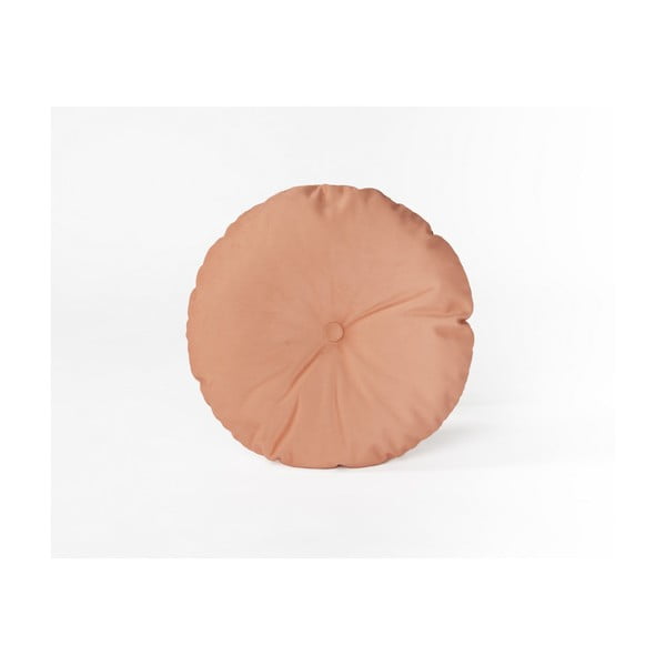 Okrogla okrasna blazina z žametno prevleko Velvet Atelier Peach, ⌀ 45 cm