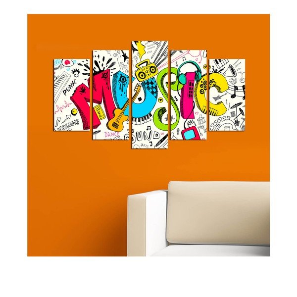 Večdelna stenska slika Music Color-image-1