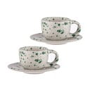 Bele/zelene lončene skodelice za espresso v kompletu 2 ks 100 ml Carnival – Ladelle