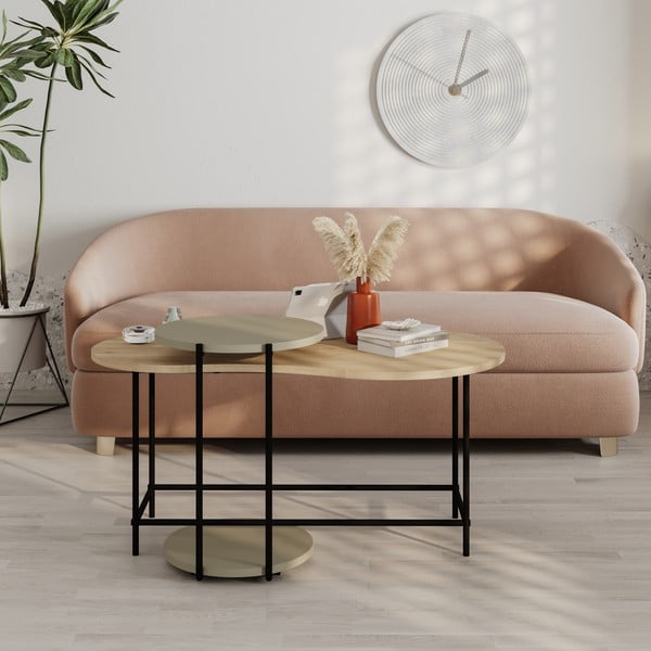 Mizice v kompletu z mizno ploščo v hrastovem dekorju 2 ks 65x103 cm Rosie – Marckeric-image-1