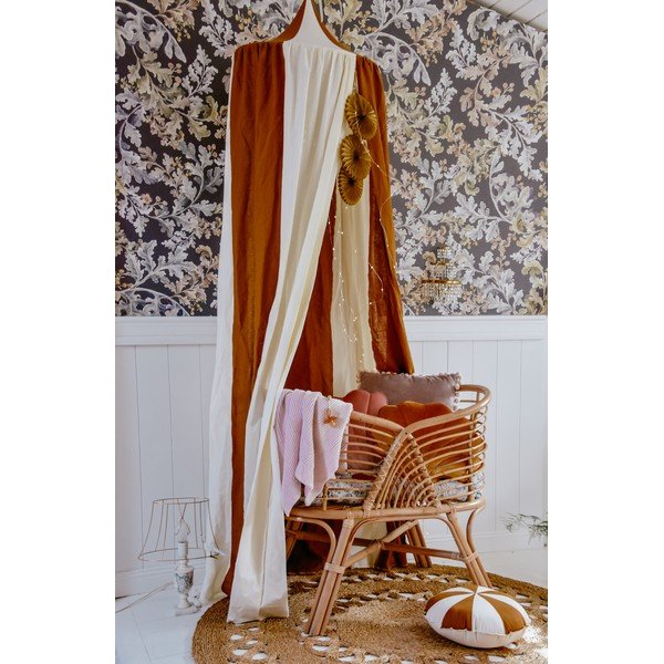 Belo-oranžen bombažni baldahin Caramel Circus - Moi Mili-image-3